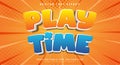 Play Time Comic Style 3d editable text effect Royalty Free Stock Photo