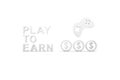 PLAY TO EARN concept white background 3d