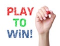 Play to Win Words Determination Royalty Free Stock Photo