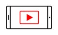 Play video button mobile phone icon