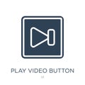 play video button icon in trendy design style. play video button icon isolated on white background. play video button vector icon Royalty Free Stock Photo