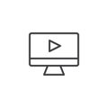 Play video desktop outline icon