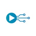 Abstract vector Play media icon. Technology media logo. Stock illustration.