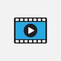 Play video icon vector. Movie icon vector illustration. Video icon in flat style vector Royalty Free Stock Photo