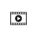 Play video icon vector. Movie icon vector illustration. Video icon in flat style vector. Royalty Free Stock Photo