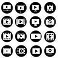 Play video icon vector set. Media player illustration sign collection. Video symbol. Play logo. Royalty Free Stock Photo