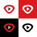 Play video logo template, multi media icon design - Vector