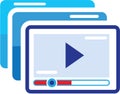 Play Video Vector Illustration clip-art Icon