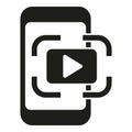 Play virtual video icon simple vector. Code video marker