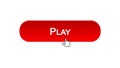 Play web interface button clicked with mouse cursor, red color, online game Royalty Free Stock Photo