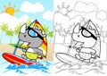 Rhino the windsurfer cartoon