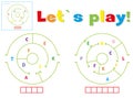 Play and write the words task and pencil
