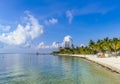 Playa Azul beach palm seascape panorama in Cancun Mexico Royalty Free Stock Photo