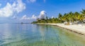 Playa Azul beach palm seascape panorama in Cancun Mexico Royalty Free Stock Photo