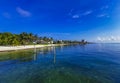 Playa Azul beach palm seascape panorama in Cancun Mexico