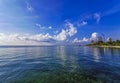 Playa Azul beach palm seascape panorama in Cancun Mexico Royalty Free Stock Photo