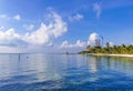 Playa Azul beach palm seascape panorama in Cancun Mexico Royalty Free Stock Photo