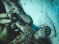 Creepy drowned human artwork in underwater sculpture park