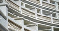 Architectural detail of white washed apartments balconies Royalty Free Stock Photo