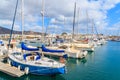 View of marina Rubicon with yacht boats Royalty Free Stock Photo