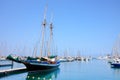 Playa Blanka, Lanzarote, Spain - 1972017: Small yachts moored in the marina of Playa Blanca