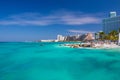 Playa Caracol Beach Panorama, in Cancun, Mexico Royalty Free Stock Photo