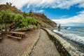 Playa De Caleta the north-eastern part of La Gomera island. Favorite vacation spot of local residents of Hermigua and Santa Royalty Free Stock Photo