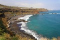 Playa de el Bollullo black volcanic sand beach in Tenerife, Canary Islands, Spain Royalty Free Stock Photo