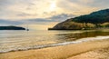 Playa De Gorliz at sunset, Spain, Basque Country, Bilbao Royalty Free Stock Photo