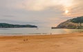 Playa De Gorliz at sunset, Spain, Basque Country, Bilbao Royalty Free Stock Photo