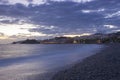 Playa De La Caletilla at sunset, Andalusia, Spain