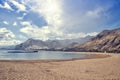 Playa de Las Teresitas near Santa Cruz de Tenerife. Yellow sand beach in the north of Tenerife. Royalty Free Stock Photo