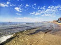 Benidorm townscape seen from the foreshore. Royalty Free Stock Photo