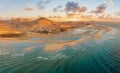 Playa de Sotavento at sunrise, Fuerteventura Royalty Free Stock Photo
