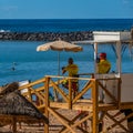 Playa del Camison beach with lifeguards, Tenerife island