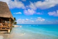 Playa del Carmen beach palapa in Mexico Royalty Free Stock Photo