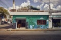 Detail of a colorful playa del Carmen building