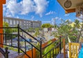 Terrace and balcony with tropical nature Playa del Carmen Mexico Royalty Free Stock Photo