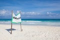 Advertising sign for a beach massage , Mexico Royalty Free Stock Photo