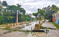 Hurricane 2021 Playa del Carmen Mexico destruction devastation broken trees Royalty Free Stock Photo