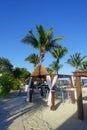 PLAYA DEL CARMEN, MEXICO - NOVEMBER 09, 2017: Outdoor view of beautiful huts located along the beach in PLaya del Carmen Royalty Free Stock Photo