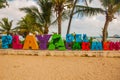 Playa del Carmen, Mexico: Open view of the huge words of Playa by the beach in Playa del Carmen, Riviera Maya, Mexico Royalty Free Stock Photo