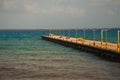 PLAYA DEL CARMEN, MEXICO, Riviera Maya: Bridge with pier Royalty Free Stock Photo