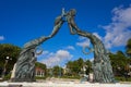 Playa del Carmen Portal Maya sculpture Royalty Free Stock Photo