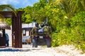 Police military National Guard patrols monitors beach Playa del Carmen Mexico Royalty Free Stock Photo