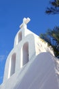 Playa del Carmen white Mexican church archs belfry Royalty Free Stock Photo