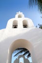 Playa del Carmen white Mexican church archs belfry