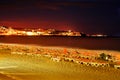 Playa del Ingles beach at night in Maspalomas, Gran Canaria, Spa Royalty Free Stock Photo
