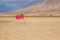 Playa del Matorral danger flag Royalty Free Stock Photo