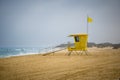 View on beach rescue station or lifeguard hut on Playa el Bajo on Fuerteventura, Canary Islands Royalty Free Stock Photo